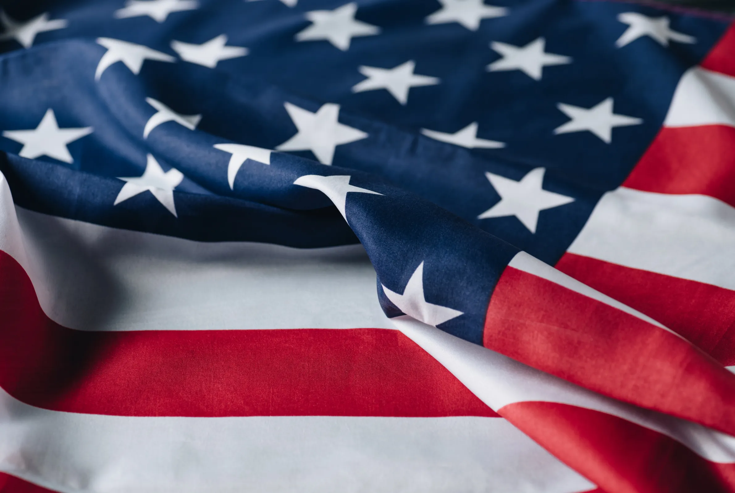 An American flag in soft folds